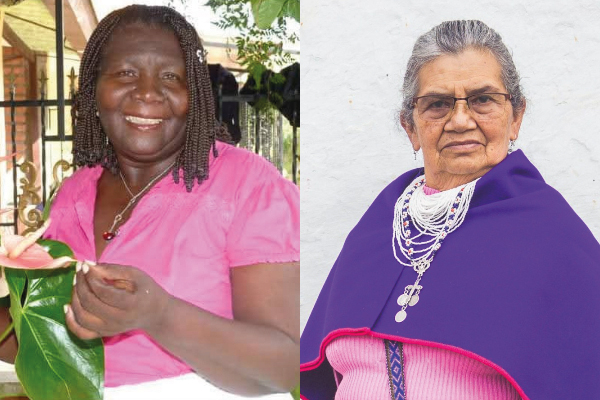 Las escritoras Mary Grueso Romero y Bárbara Muelas Hurtado, miembros de la Academia Colombiana de la Lengua