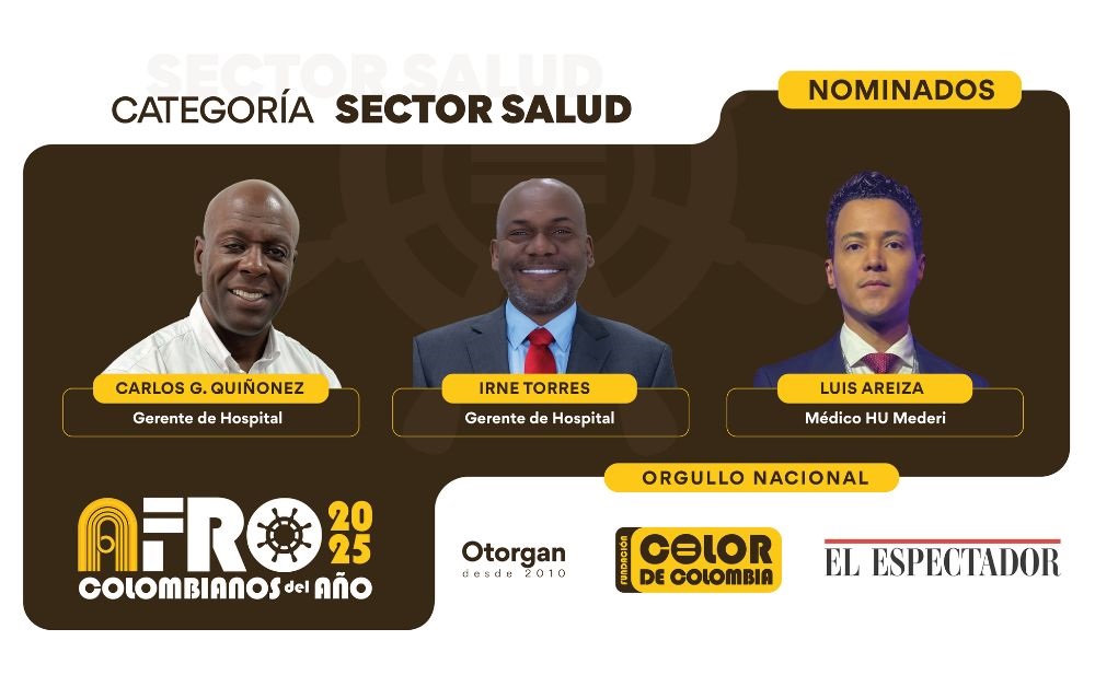 Vote por Carlos Gabriel Quiñonez, de @Hospital_HFPS; Irne Torres, de @Huvoficial, o Luis Areiza, cardiólogo, nominados en Afrocolombianos del Año 2025, Sector Salud