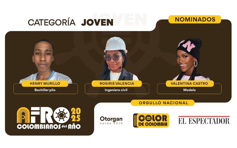 Vote por Henry Murillo; Rosiris Valencia, de  @EAFIT o Valentina Castro, nominados en Afrocolombianos del Año 2025, categoría Joven