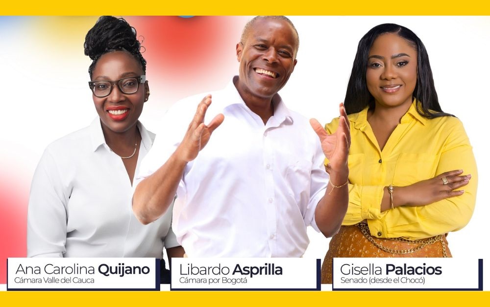 @CaroQuijanoVale, @AsprillaLibardo y Gisella Palacios en streaming de @elespectador con candidatos afrocolombianos al Congreso, 11feb