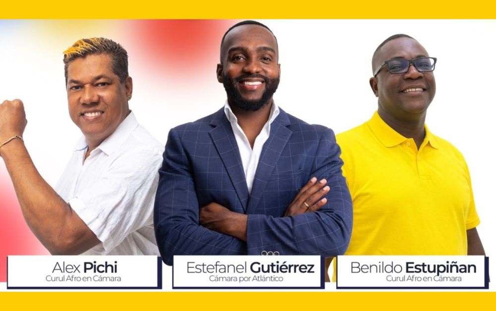 Alex Pichi, @EstefanelGP y @BenildoEstupi en streaming de @elespectador con candidatos afrocolombianos al Congreso, 11feb