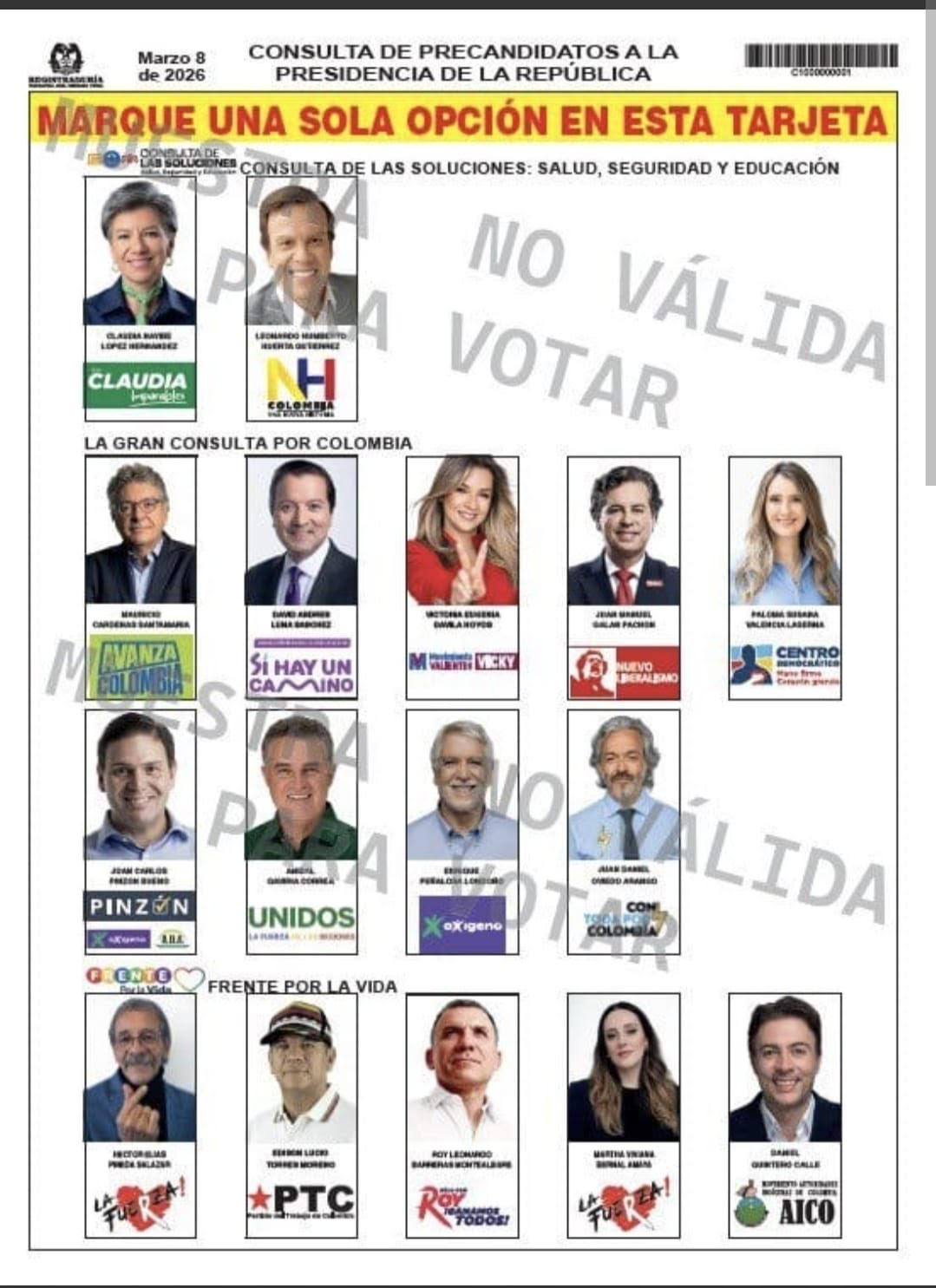 8M: ¿Usted pedirá el tarjetón de la consulta interpartidista?