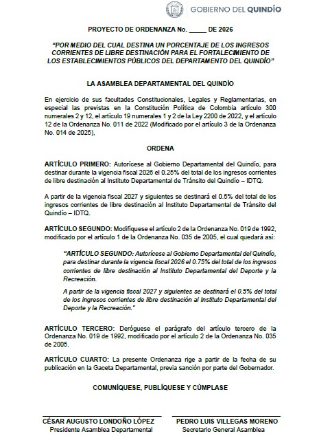 Facsímil proyecto de acuerdo que busca aprobación.