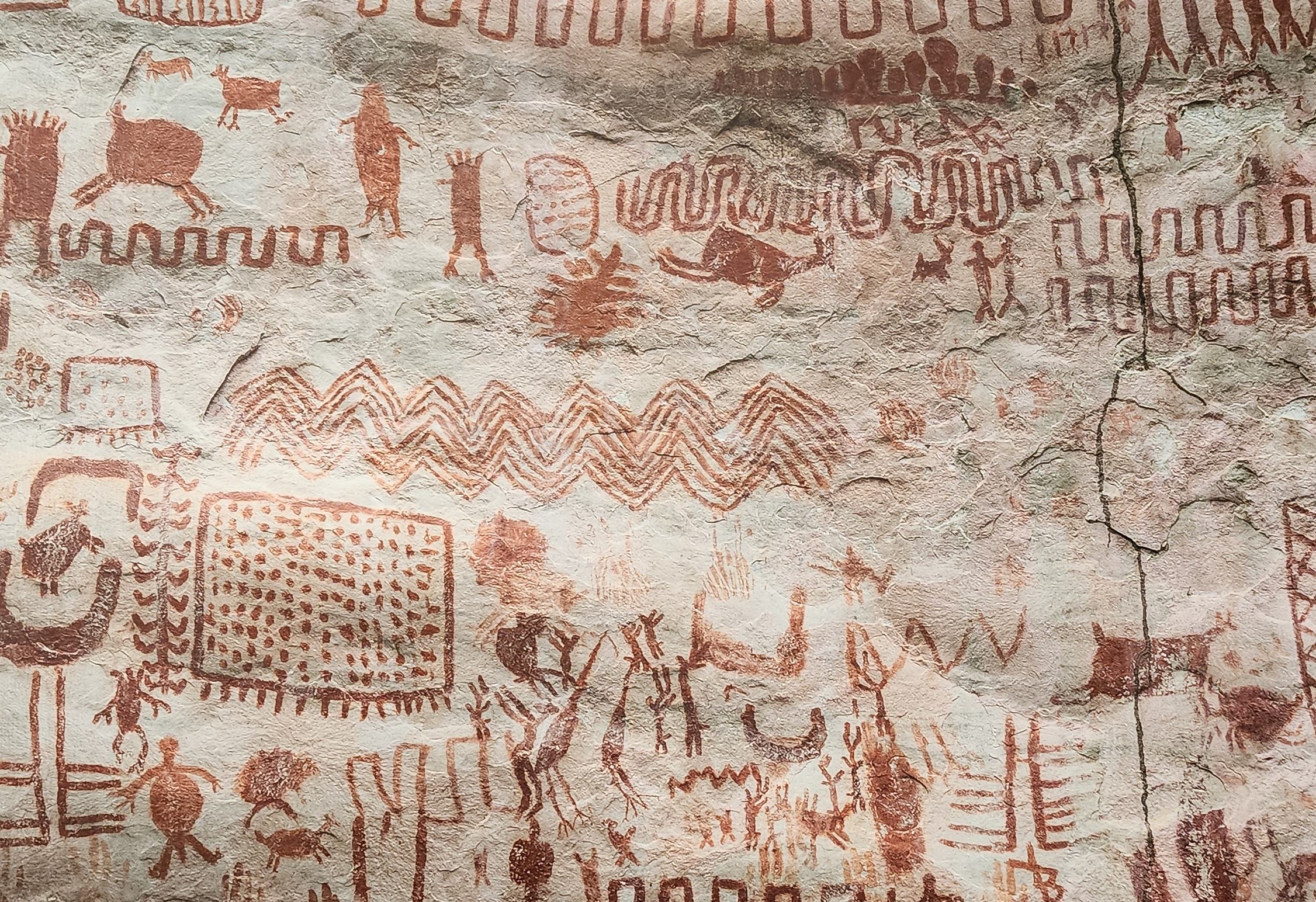 Pinturas rupestres de La Lindosa en el Museo del Oro de Bogotá
